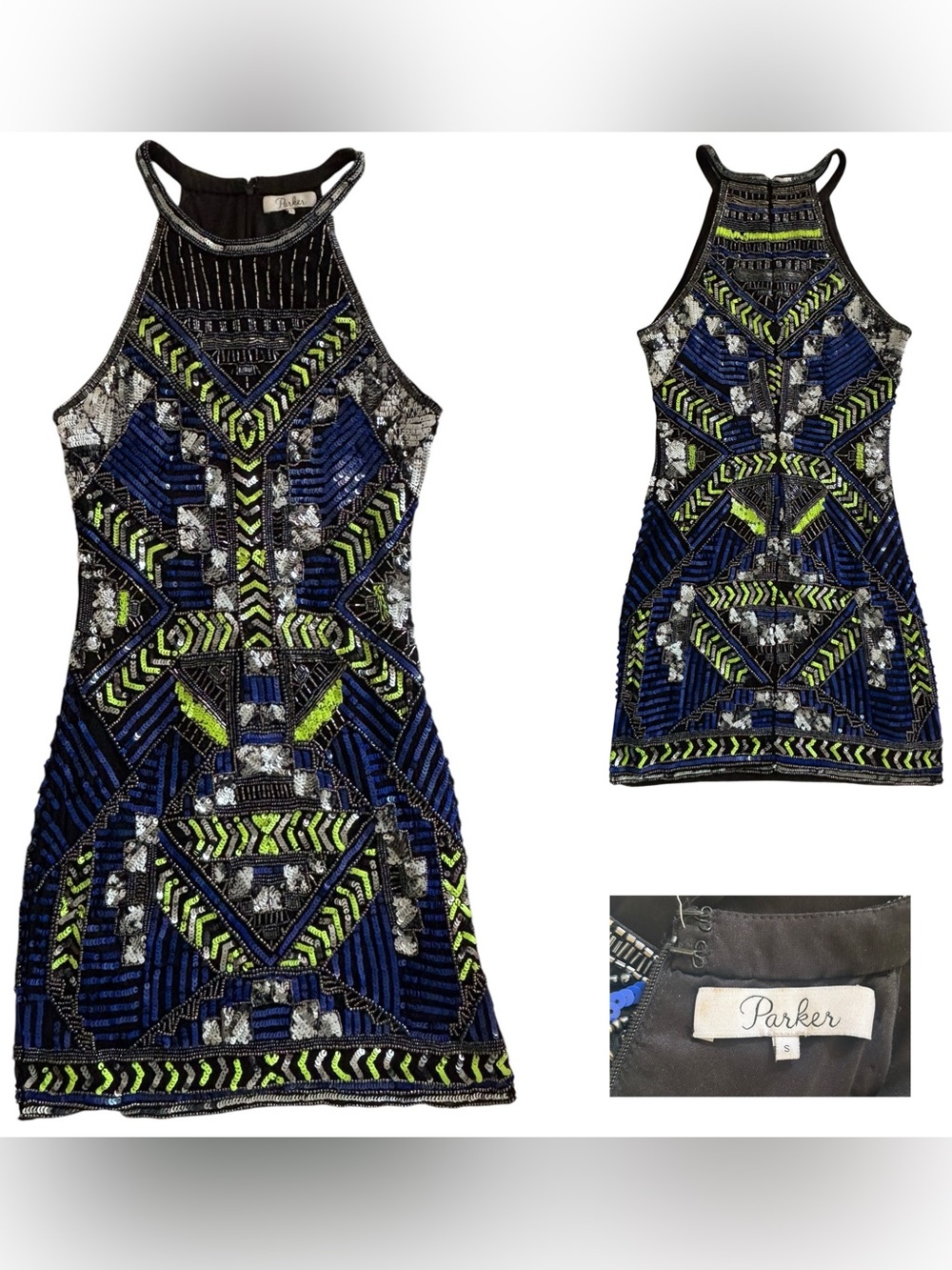 Parker Sequin and Bead Embellished Mini Dress